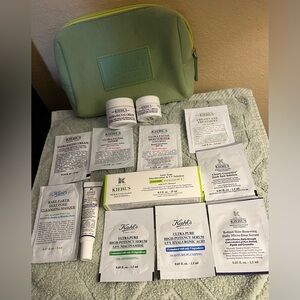 Kiehl’s Travel Size Skincare Set w/ Green Bag| Ultra Facial, Retinol, Serums